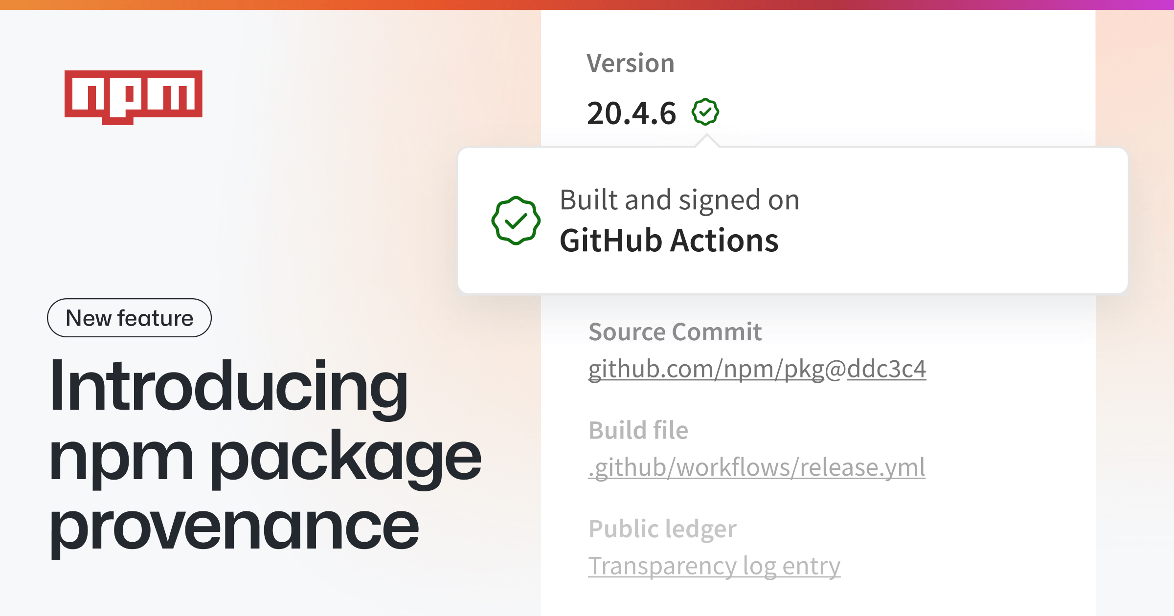 Introducing npm package provenance