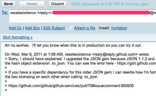 Reply To Comments From Email   The GitHub Blog