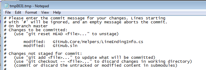 Notepad in Commit