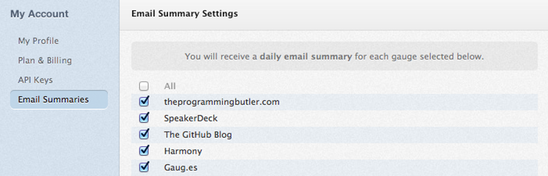 Email Summary Settings
