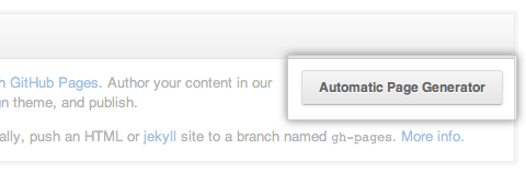 Automatic Page Generator button