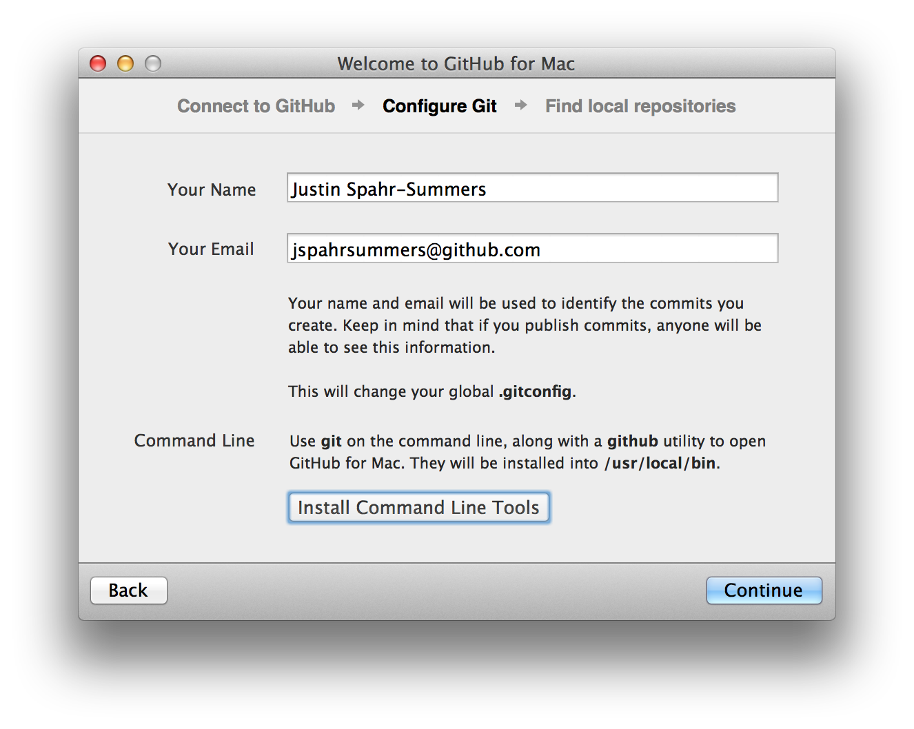 Configure Git welcome screen
