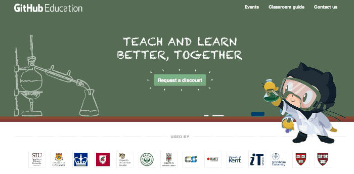 education.github.com screenshot