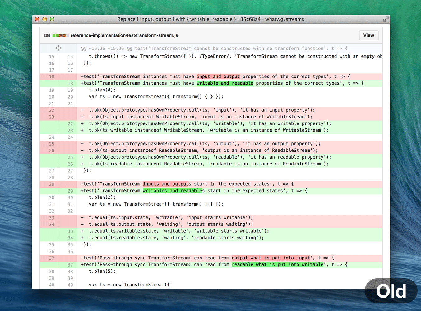 Old and new highlighting behaviors