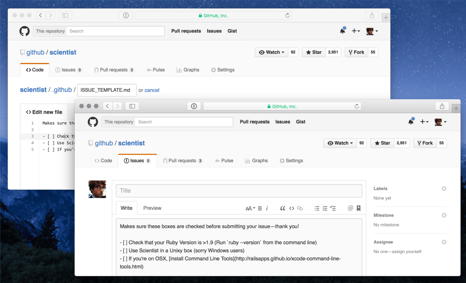 Issue and Pull Request templates - The GitHub Blog