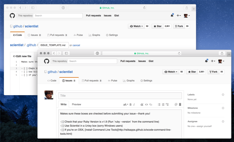 Issue and Pull Request templates - The GitHub Blog