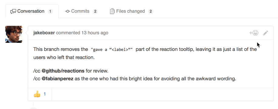 Add Reactions to Pull Requests, Issues, and Comments