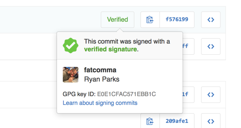 GPG signature verification