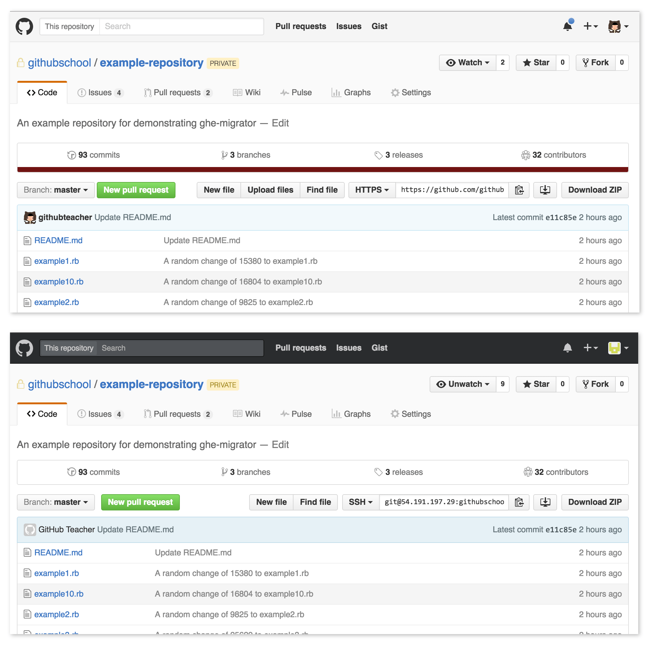 Completed migration to GitHub Enterprise