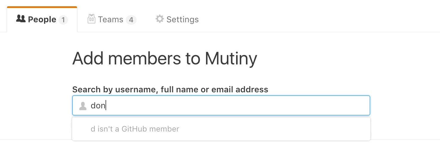 Inviting a new member by email address