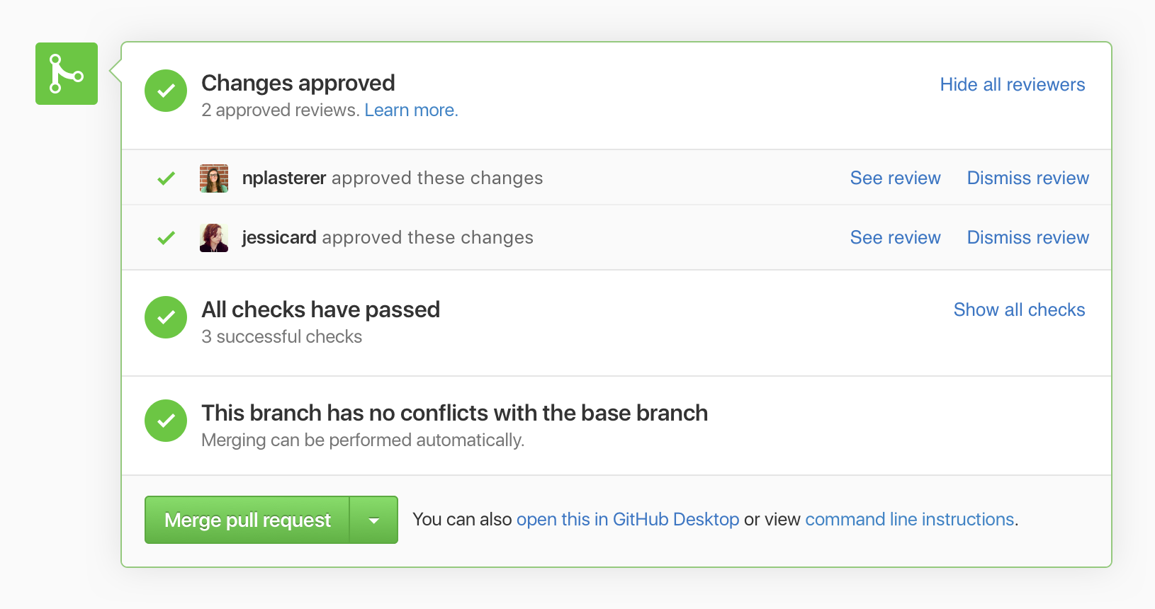 Dismiss reviews on GitHub