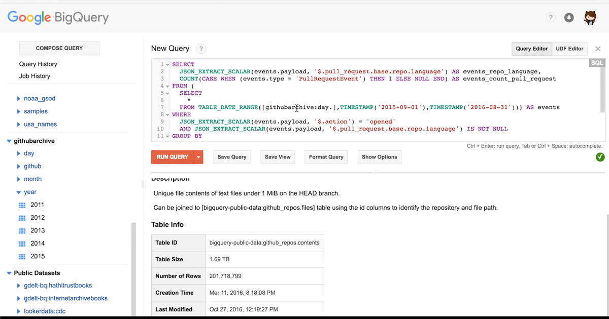 GitHub data, ready for you to explore with BigQuery
