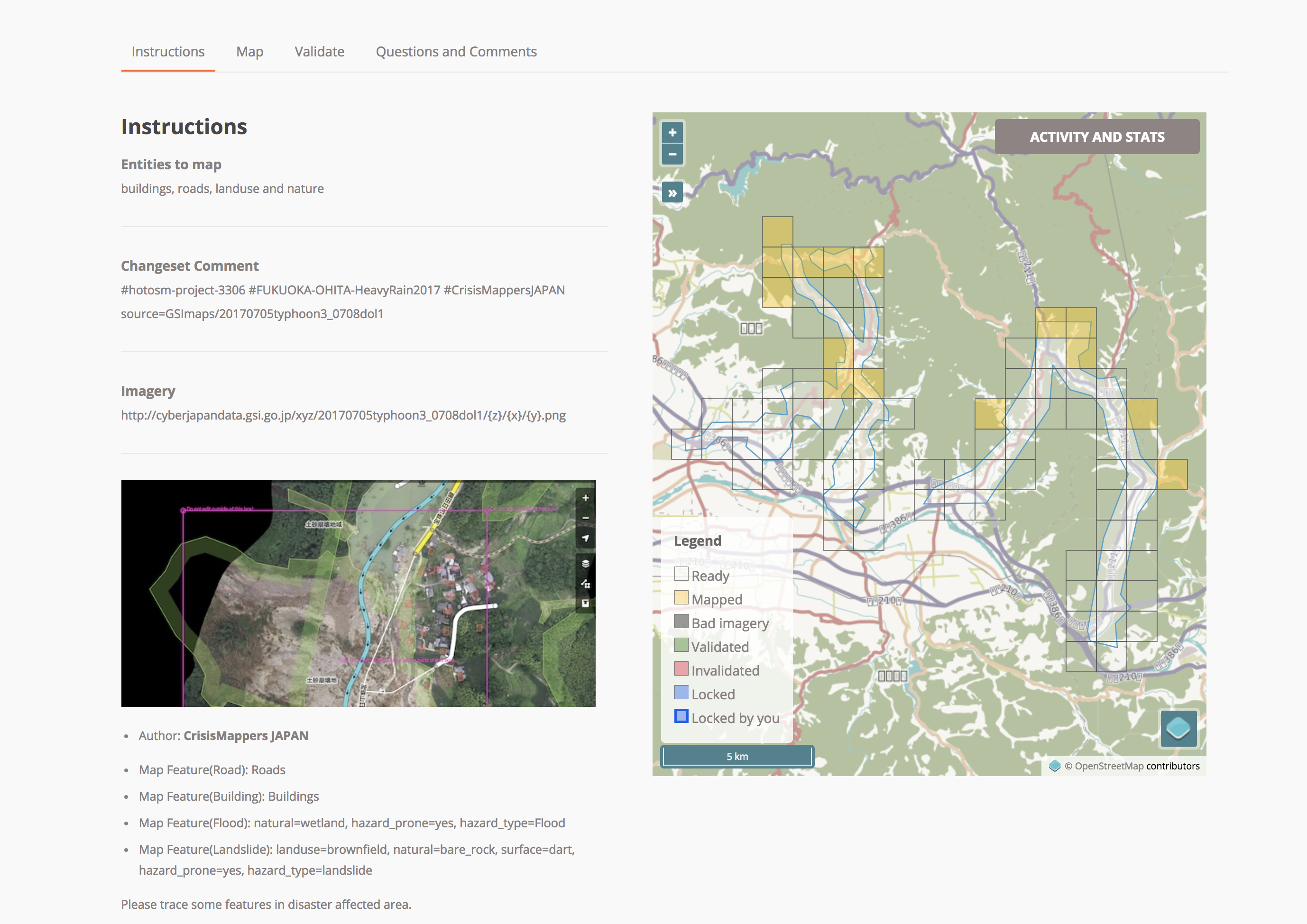 [Landslides and Flood mapping in Asakura City](https://tasks.hotosm.org/project/3306)