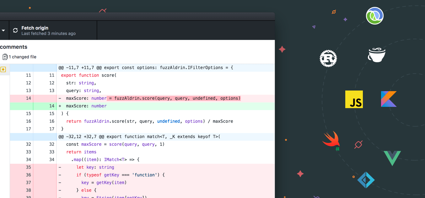 GitHub Desktop now has syntax highlighting for many different languages