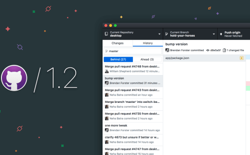 Announcing GitHub Desktop 1.2