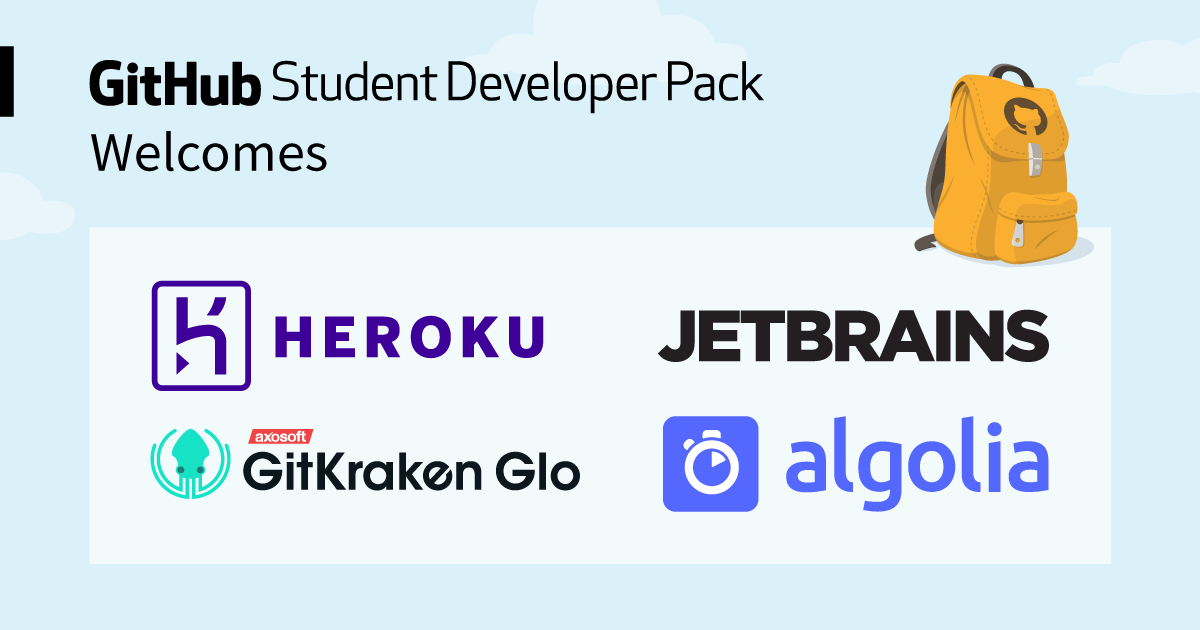 Level up your school projects with Algolia, GitKraken Glo, Heroku, and JetBrains