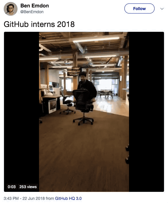 GitHub interns having a wheely good time