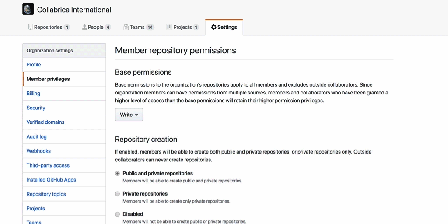UI demonstration of repository creation
