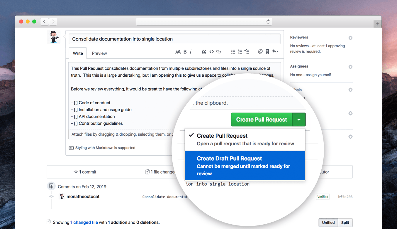 Introducing draft pull requests - The GitHub Blog