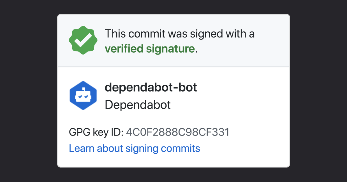 Commit signing support for bots and other GitHub Apps