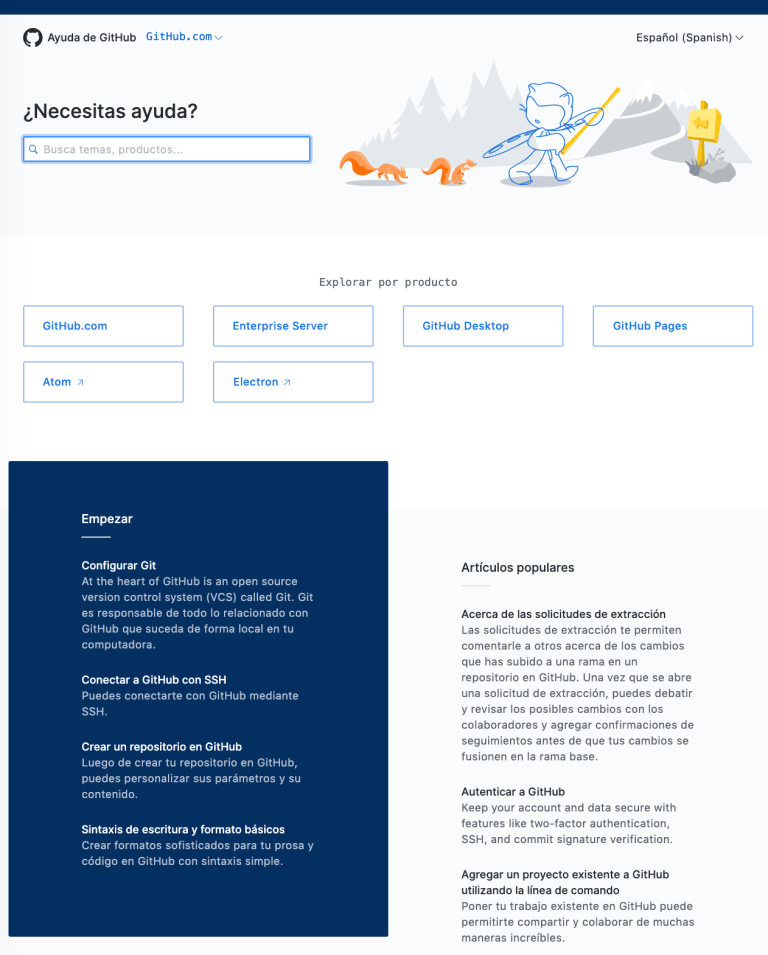 ¡Hola! Our help documentation is now available in Spanish - The GitHub Blog