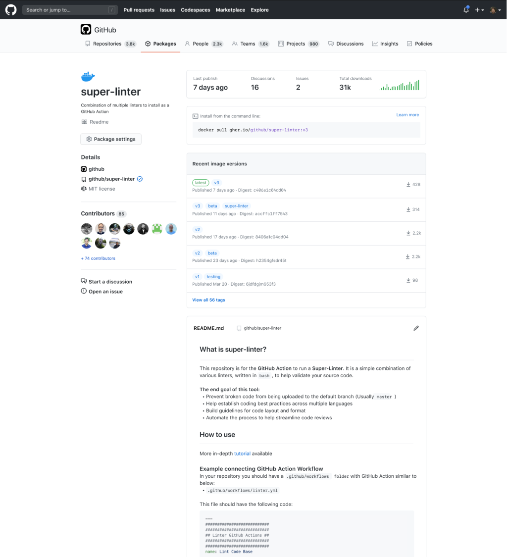 Screenshot introducing GitHub Container Registry