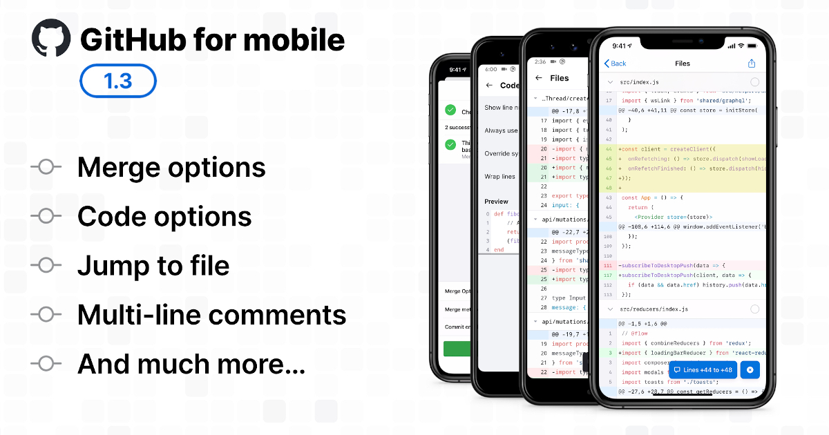 Even better code review in GitHub for mobile