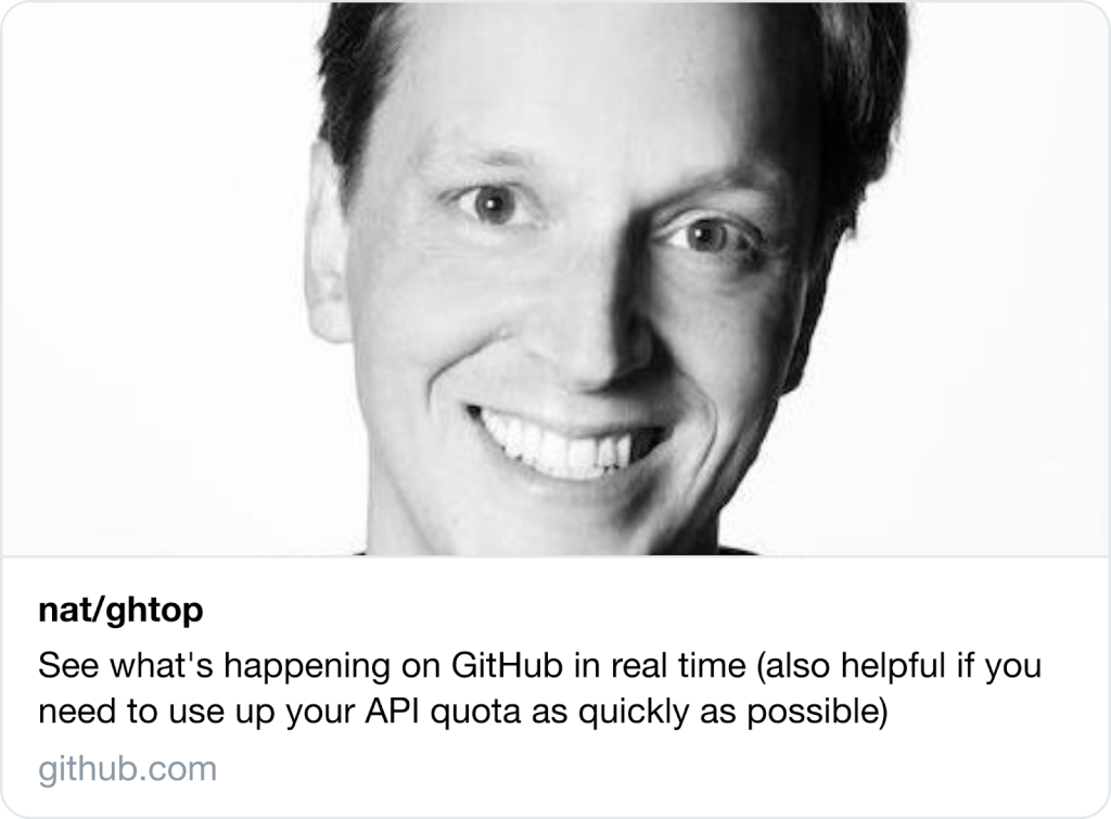 Screenshot of an old Twitter preview for GitHub repo links