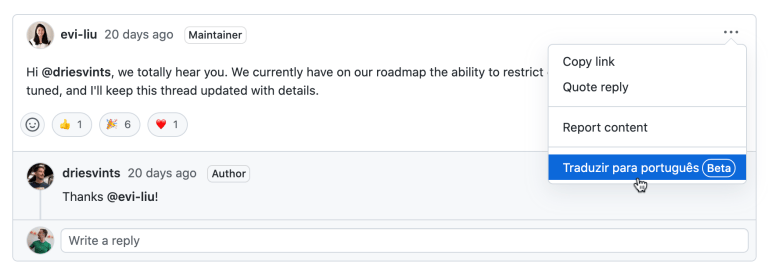 Machine translation for Discussions content - GitHub Changelog