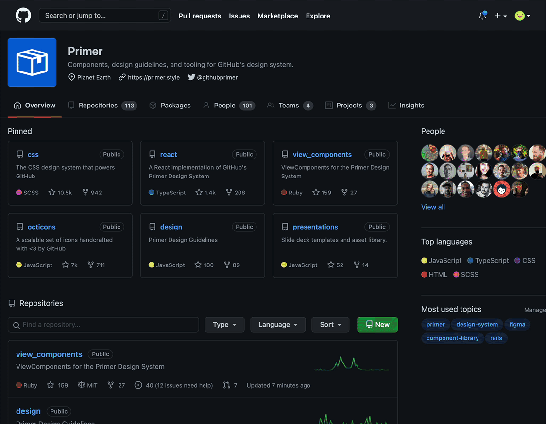 GIF: Navigating between organizations and using the theme switcher command with the command palette