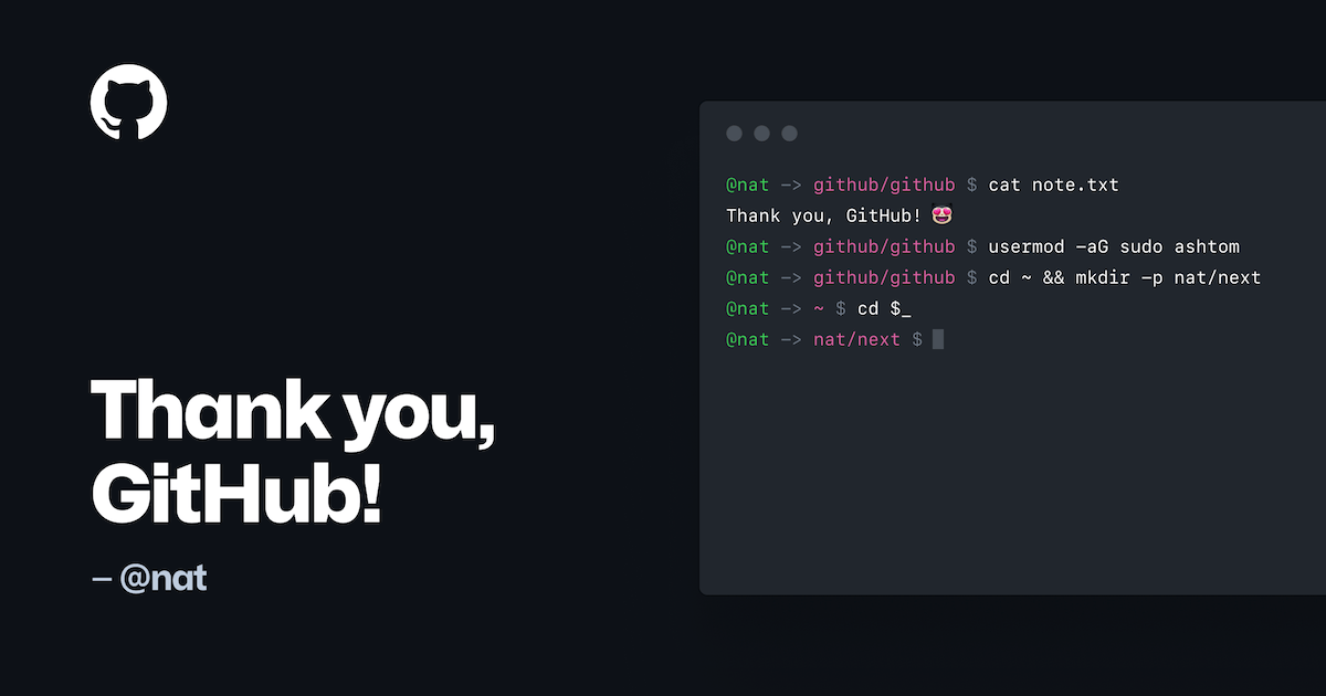 Thank you, GitHub - The GitHub Blog