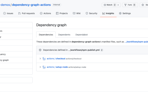 Dependency graph now supports GitHub Actions