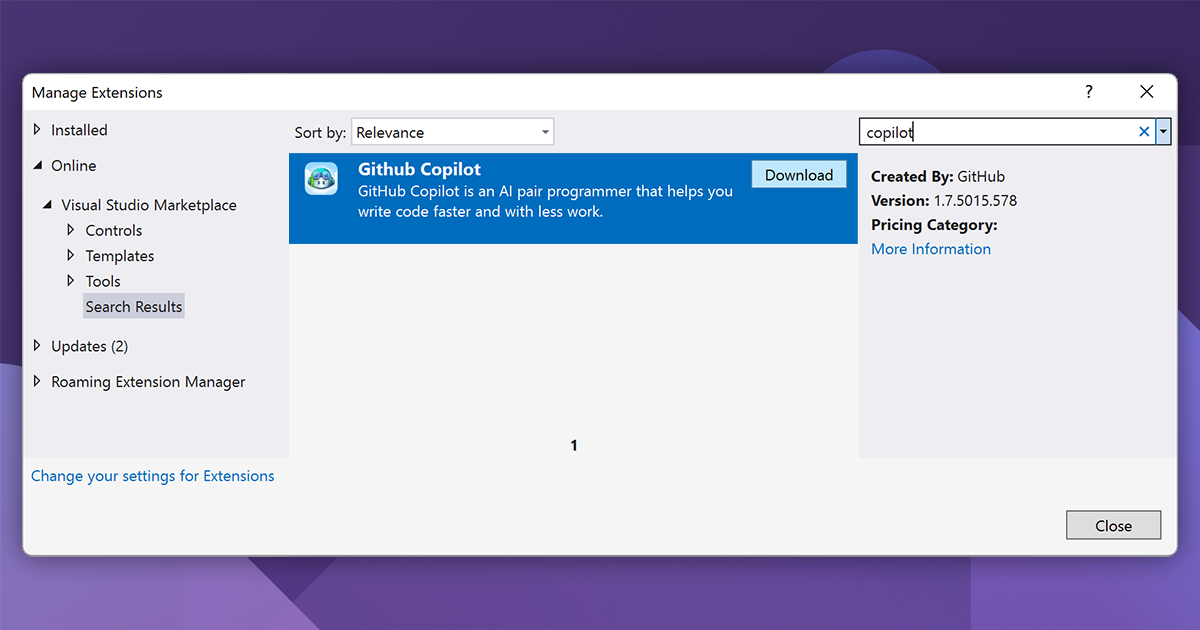GitHub Copilot now available for Visual Studio 2022 | The GitHub Blog