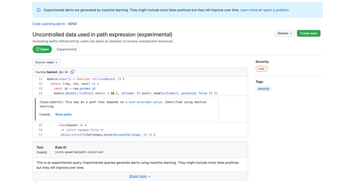 Code scanning finds more vulnerabilities using machine learning