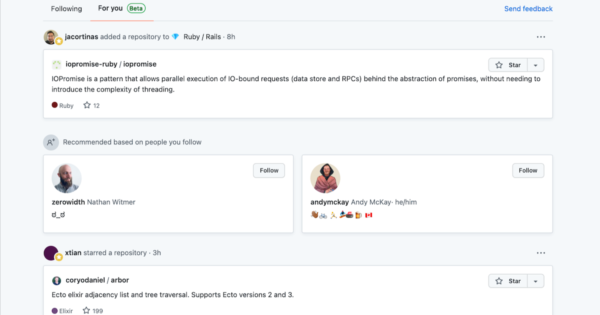 Improving your GitHub feed