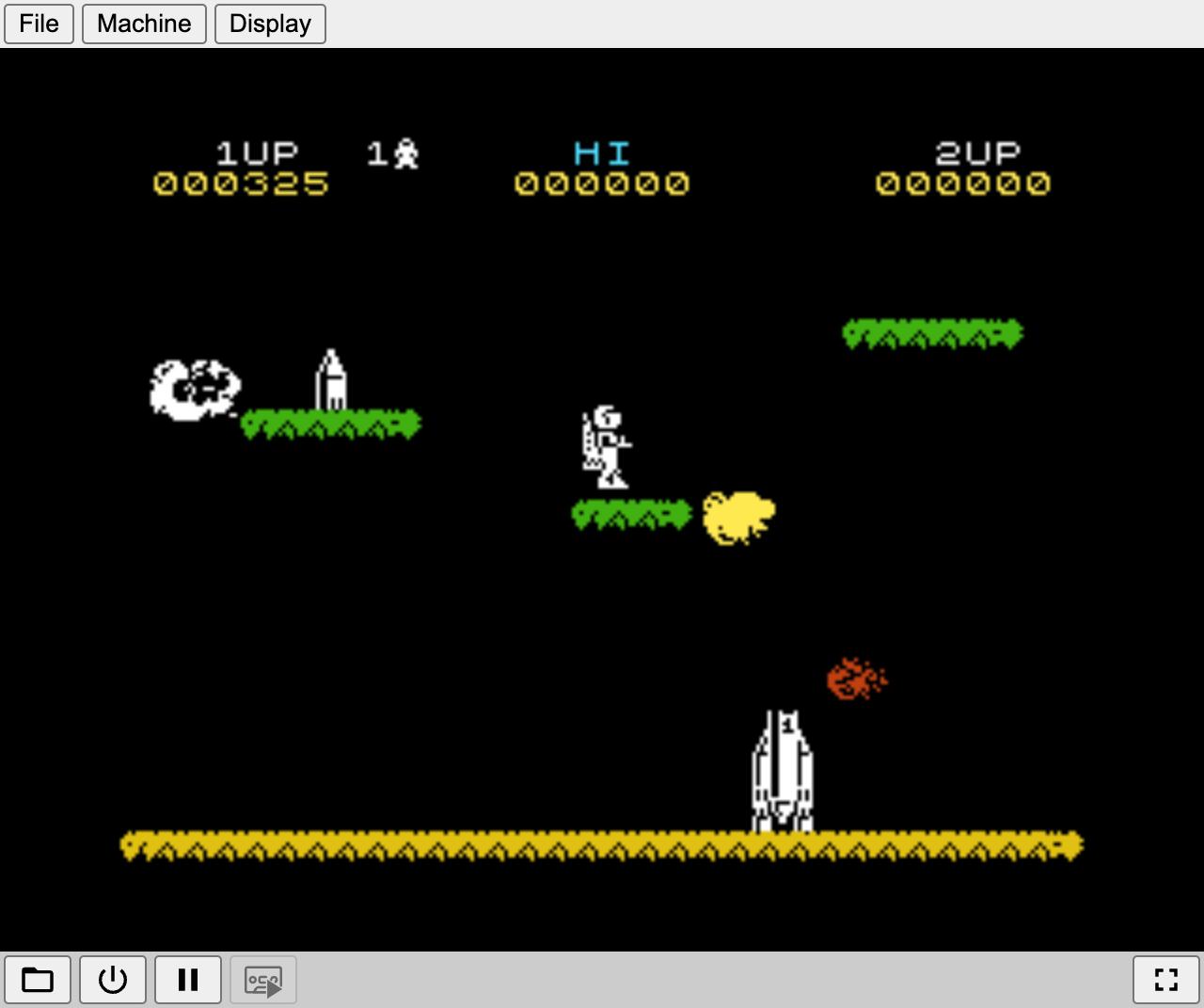 Screenshot of Jetpac being played in a web browser.