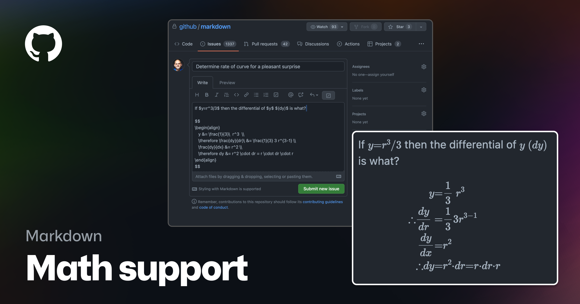 Math support in Markdown
