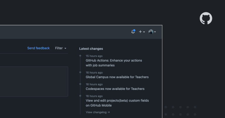 Changelog summarized on user dashboards - GitHub Changelog