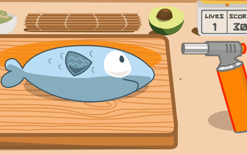 Animation showing Flippy Fish gameplay.