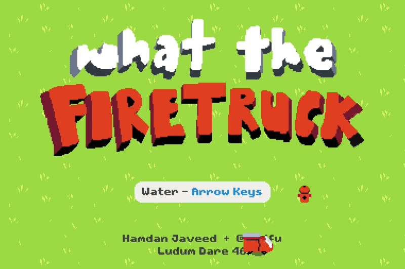 Animation showing What the Firetruck title screen.