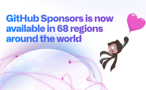 GitHub Sponsors available in 30 new regions