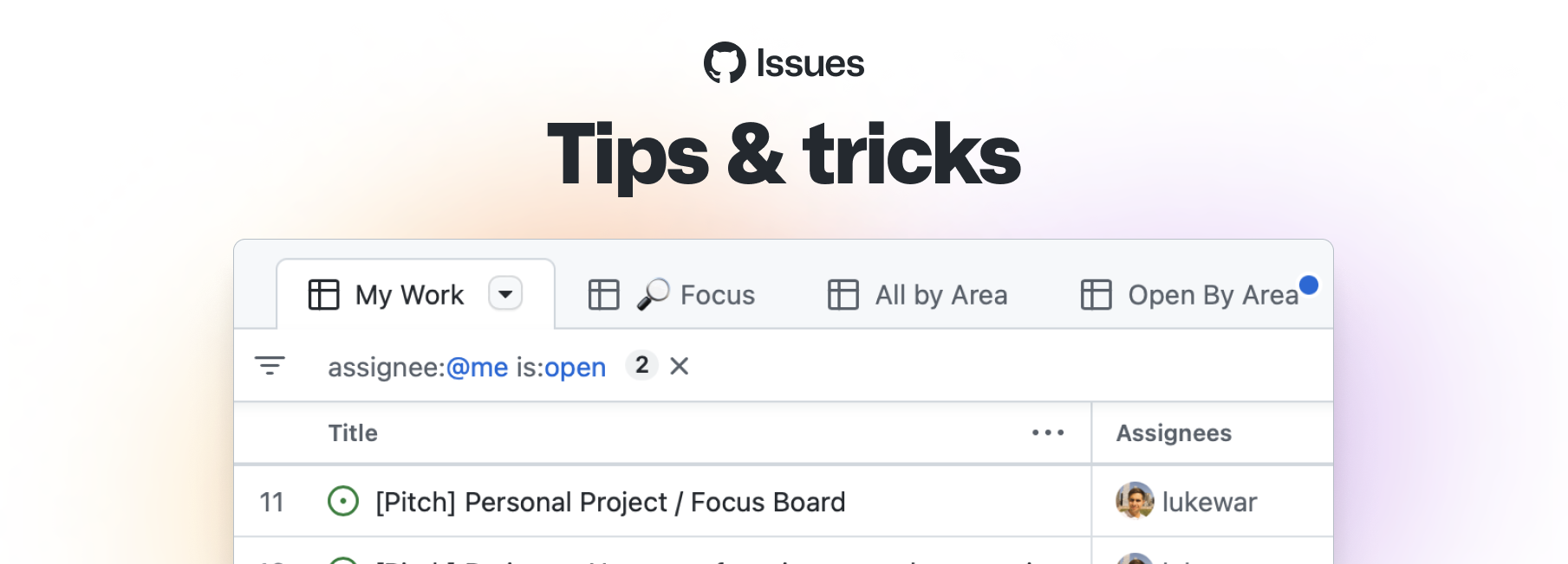 Tips & tricks for using GitHub Projects for personal productivity