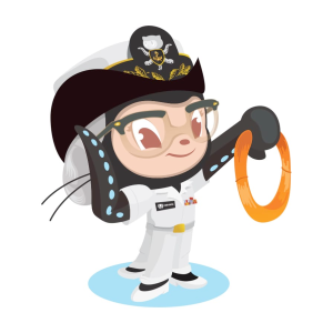 Octocat dressed in a United States Navy uniform to represent Admiral Grace Hopper
