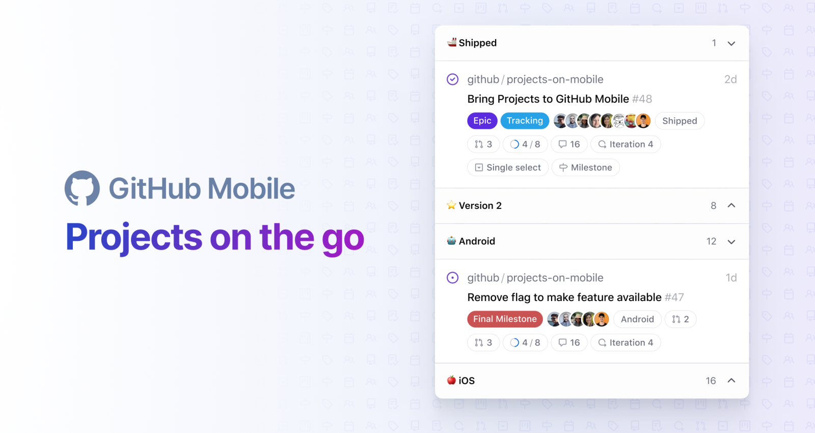 On the go with GitHub Projects on GitHub Mobile (public beta)