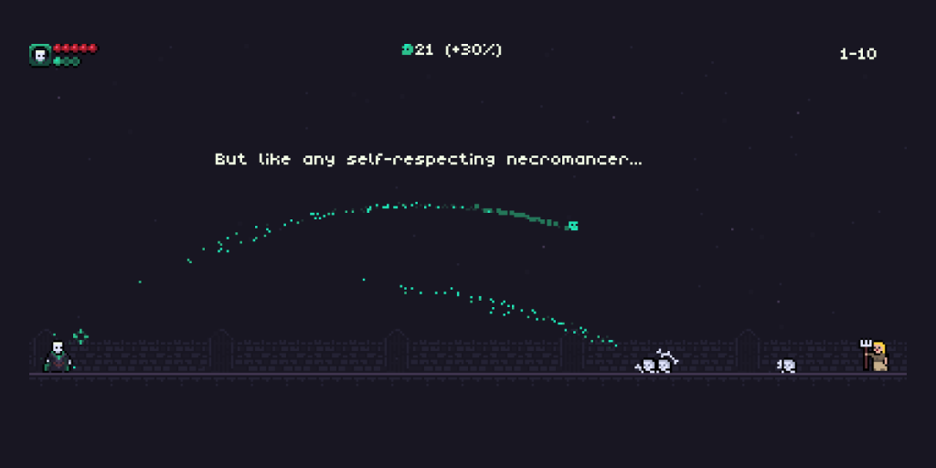 Screenshot of Norman the Necromancer, an entry in the JS13K 2022 competition.