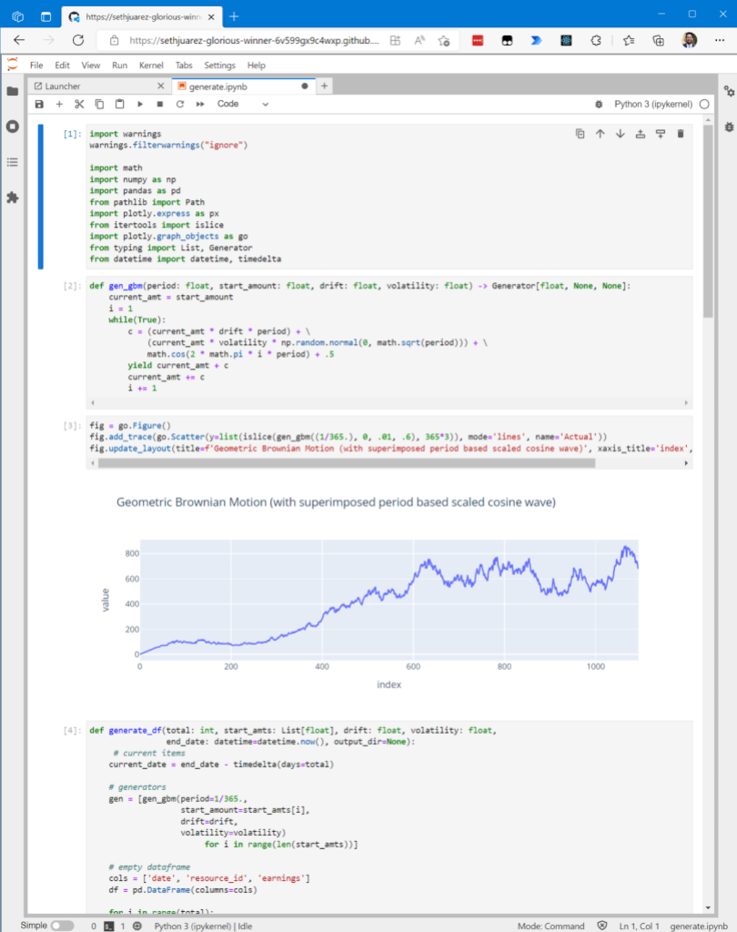 Screenshot with code