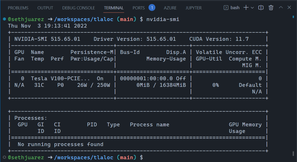 Screenshot of terminal