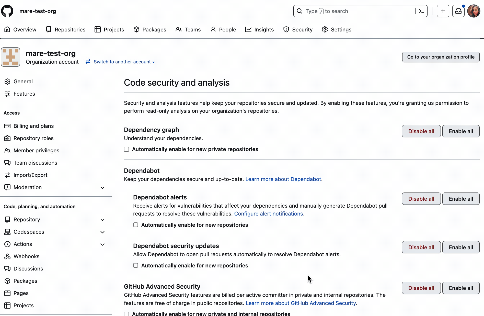 Gif demonstrating how to set up custom pattern push protection based on the user's private key.