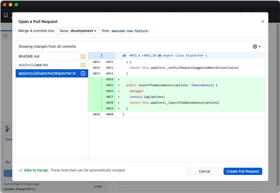 GitHub Desktop 3.2: Preview your pull request