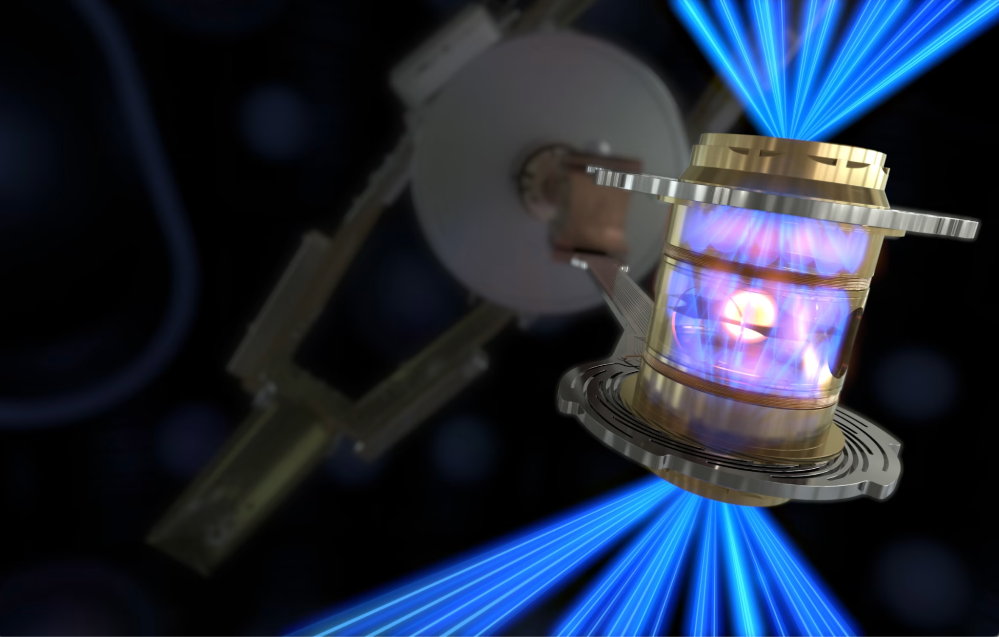 The National Ignition Facility’s laser energy compresses a fuel capsule until it implodes.
